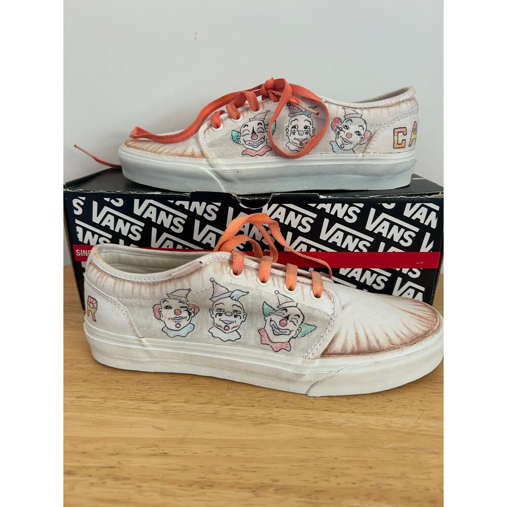 VANS Custom Painted Sneakers Clowns Casino Pier Seaside Heights NJ Men's 9 - Picture 2 of 11